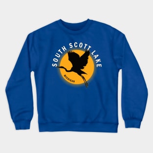 South Scott Lake in Michigan Heron Sunrise Crewneck Sweatshirt